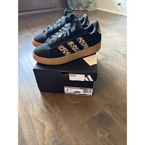 Women’s Adidas Grand Court Alpha 00s Black Leopard Gun Sole Size 7 JS2886